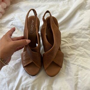 Aldo Women's Tan Slingback Heels